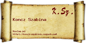 Koncz Szabina névjegykártya